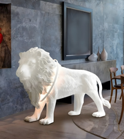 Luxury lion sculptural floor light decorative statement lighting for premium living room interior