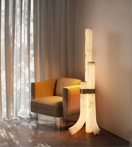 MODERN SCULPTED MARBLE EFFECT FLOOR LAMP