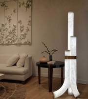 MODERN SCULPTED MARBLE EFFECT FLOOR LAMP