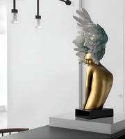Daya Worldwide Ethereal Winged Form sculpture statue with intricate wing details, ideal for modern decorative or artistic displays.