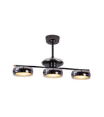 Linear glass shade LED ceiling fan by Daya Worldwide featuring a sleek design and integrated lighting for modern indoor spaces.