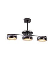 Linear glass shade LED ceiling fan by Daya Worldwide featuring a sleek design and integrated lighting for modern indoor spaces.