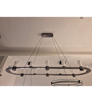 1200MM MODERN OVAL LED PENDANT LIGHT WITH CYLINDRICAL GLASS SHADES
