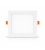 Slim square LED panel light for recessed ceiling with white frame