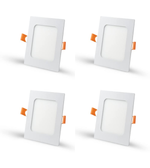 Slim square LED panel light for recessed ceiling with white frame