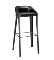 Noire Daya Worldwide bar stool with black cushioned seat and metal frame, modern design for kitchen or bar area