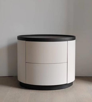 Daya Worldwide Luna bedside table with a sleek wooden finish and modern design, ideal for bedroom decor and storage.