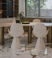 Daya Worldwide Curve Dining Chair with sleek, modern design and curved wooden seat and metal legs for contemporary dining spaces.