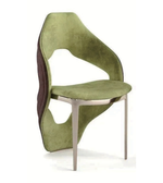 Modern Aura dining chair by Daya Worldwide featuring a sleek design with upholstered seat and wooden legs.