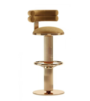 Aurel bar stool by Daya Worldwide featuring a sleek wooden seat and metal legs, modern design for stylish kitchen or bar area.