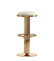 Daya Worldwide Elio counter stool with wooden legs and cushioned seat, modern bar stool for kitchen or bar area.