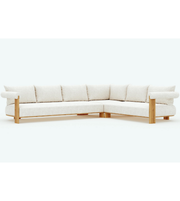 Outdoor L-shaped sofa set by Daya Worldwide featuring plush cushions and modern design for stylish outdoor lounging.