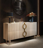 Daya Worldwide Linea Ring Console unit with sleek modern design, featuring a circular ring detail and smooth surface.