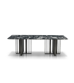 Black Noir Line dining table with sleek wooden top and modern metal legs, ideal for contemporary dining spaces.