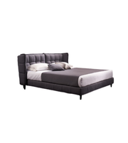 Daya Worldwide Noir panel bed with sleek black finish, showcasing modern design and sturdy wooden frame for stylish bedroom decor.