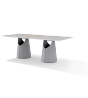 Modern Luna Sculpt Dining Table by Daya Worldwide featuring a sleek, sculpted wooden design perfect for contemporary dining rooms.