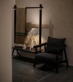 Daya Worldwide Noir Frame accent armchair with sleek black frame and plush upholstery, modern design for stylish living spaces