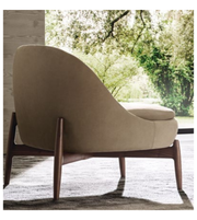 Daya Worldwide Sendai Nabuk armchair with plush beige upholstery and sleek wooden legs, ideal for living room decor.