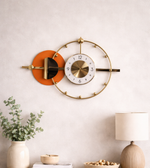 Orange luxury wall clock by Daya Worldwide featuring a bold, modern design perfect for stylish home decor.