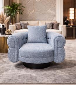 Azure Orbit chair by Daya Worldwide, modern armchair with sleek design and plush upholstery, perfect for contemporary living spaces.