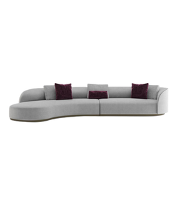 Daya Worldwide Aurora Curve Modular Sofa in neutral fabric with sleek, curved design and plush cushions for modern living rooms.