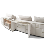 Curved modular sofa by Daya Worldwide with plush cushions and sleek design, perfect for modern living rooms.