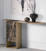 Marble edge console table by Daya Worldwide featuring a sleek design, decorative marble top, and sturdy console unit.