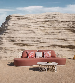 Outdoor Queen Sofa Set by Daya Worldwide featuring plush cushions, stylish seating, and a sturdy frame for outdoor relaxation.