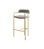 Aurelia bar chair by Daya Worldwide, featuring a sleek modern design with a curved backrest and sturdy wooden legs.
