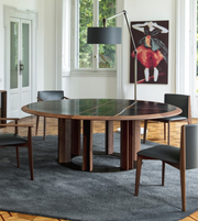 Orion marble dining table by Daya Worldwide featuring a sleek marble surface and modern wood legs for contemporary dining spaces.