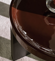 Louver side table by Daya Worldwide showing a wooden surface with louvered sides and a modern design.