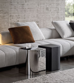 Daya Worldwide James side table with a sleek wooden top and modern metal legs, ideal for living room or bedroom decor.
