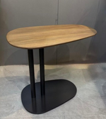 Daya Worldwide Zenith Side Table with sleek wooden top and modern metal legs, ideal for living room or bedroom decor.