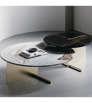 Round Marble Coffee Table Set