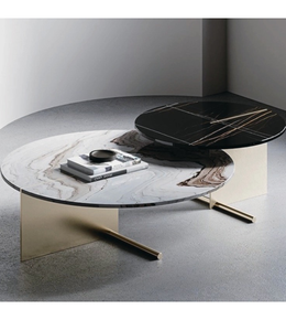 Round Marble Coffee Table Set