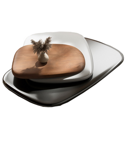 Set of three modern Daya Worldwide nest coffee tables in a sleek design, perfect for living room decor.