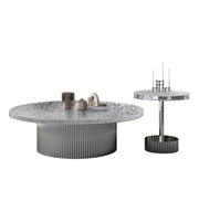Hammered Surface Coffee & Side Table Set – T-038C / T-038D