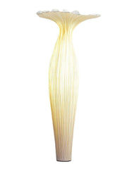 Minimalist sculptural floor lamp isolated on white background