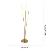 Minimalist statement floor lamp used as ambient lighting