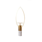 Modern sculptural floor lamp with integrated LED on white background