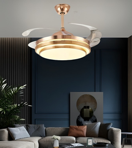 Ceiling fan light fixture in a modern living room setting