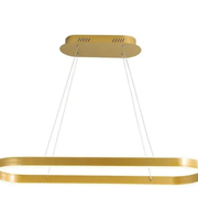 Gold pendant light fixture on a white background