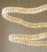 Modern chandelier with spiral design on a neutral background