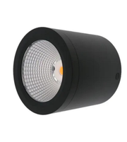 Black cylindrical spotlight on a white background