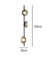 Ceiling light fixture with dimensions on a white background