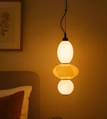 Daya Worldwide Aurora Trio glass pendant light hanging from ceiling, modern design with three glass shades for bedroom or living space decor