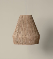 Textured pendant light on a neutral background