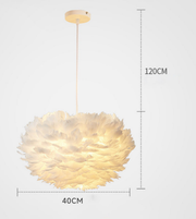 Decorative ceiling light with dimensions indicated on a white background