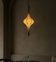 Daya Worldwide sculpted glass drop pendant light with elegant curved design, pendant fixture with clear glass shade.