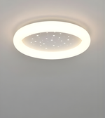 Round ceiling light fixture on a plain background